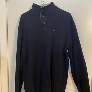 navy tommy hilfiger quarter zip sweater